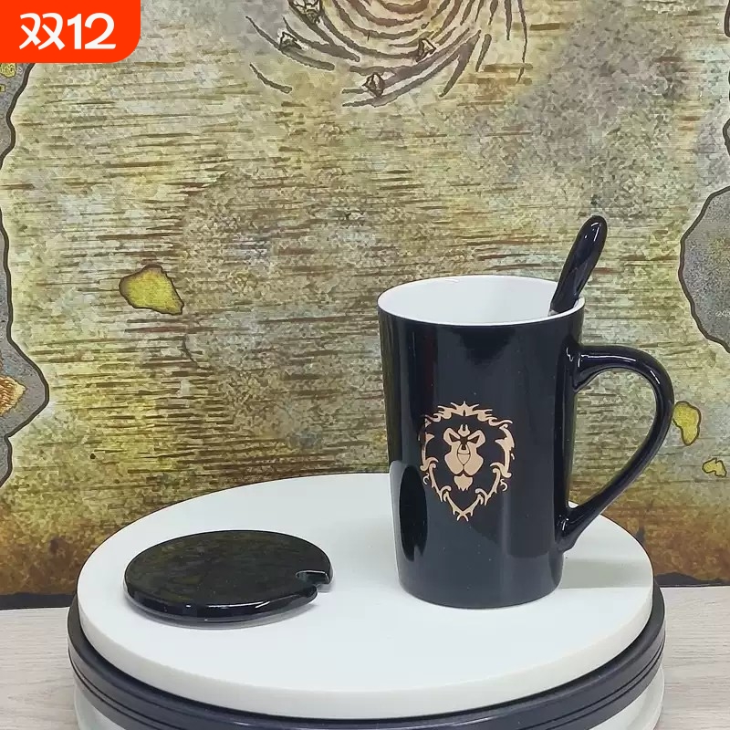香蕉魔兽世界周边陶瓷杯马克杯联盟部落标志怀旧创意咖啡牛奶水杯
