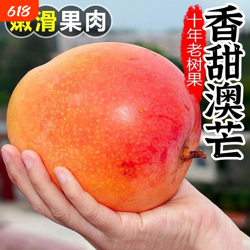 正宗澳芒彩虹芒果纯甜新鲜水果大果凯特芒果苹果芒香甜Q滑肉厚