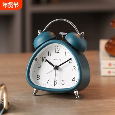 复古防摔桌面闹铃儿童闹钟男孩初中生用学生专用起床神器定时金属