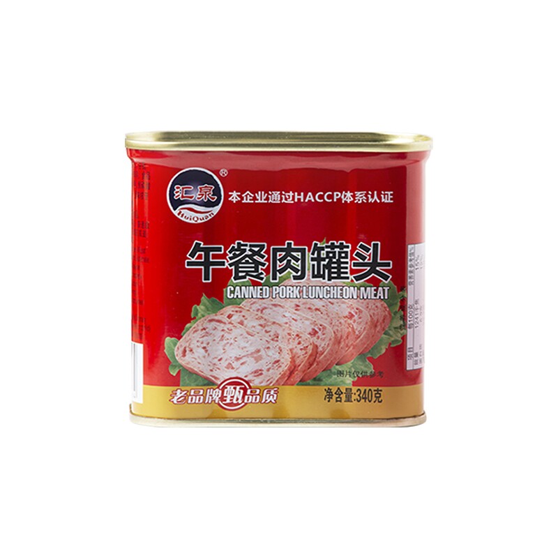 汇泉午餐肉罐头340克（红罐）*1罐