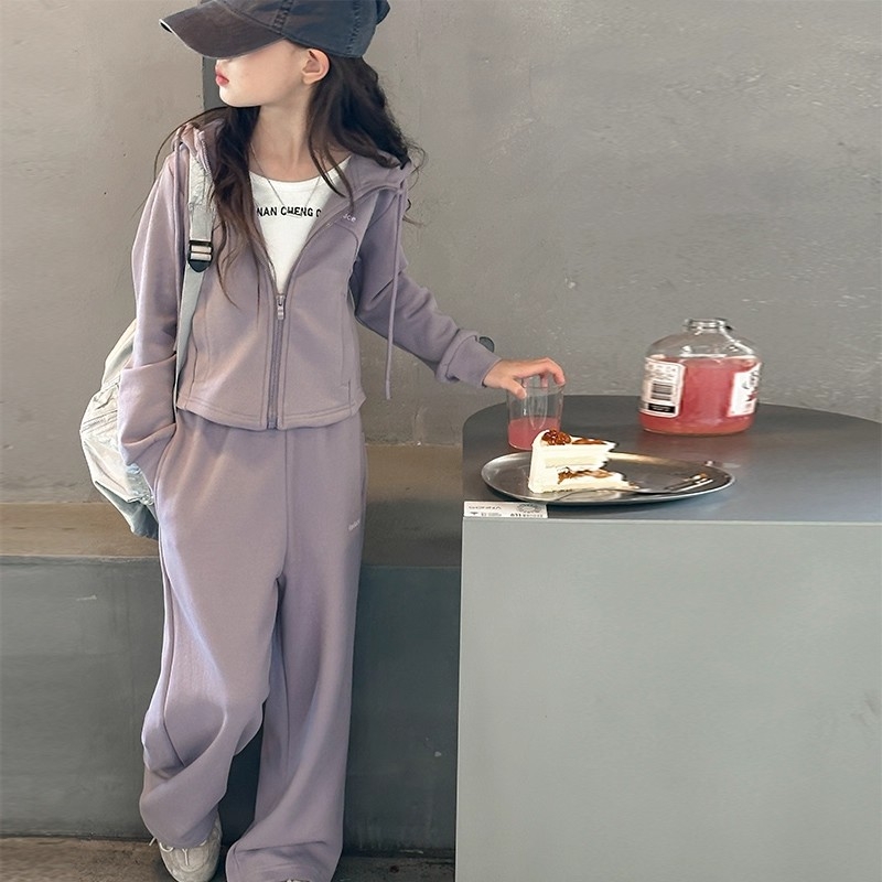 女童秋冬款套装大童2025秋装新款洋气秋季休闲运动外套儿童两件套