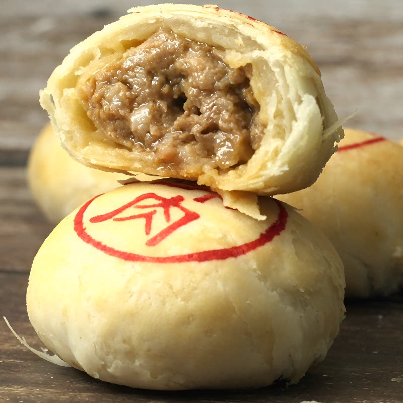 老大房鲜肉月饼苏式酥皮生胚上海中秋特产老字号酥饼传统礼品猪肉