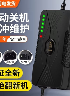 智能型电动车电瓶充电器48V12AH60V20AH72伏30ah40A50A小公插通用