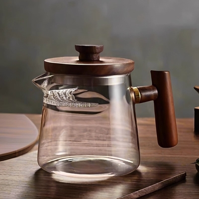 月牙玻璃公道杯带盖加厚耐高温茶漏一体过滤茶杯茶具绿茶泡茶器