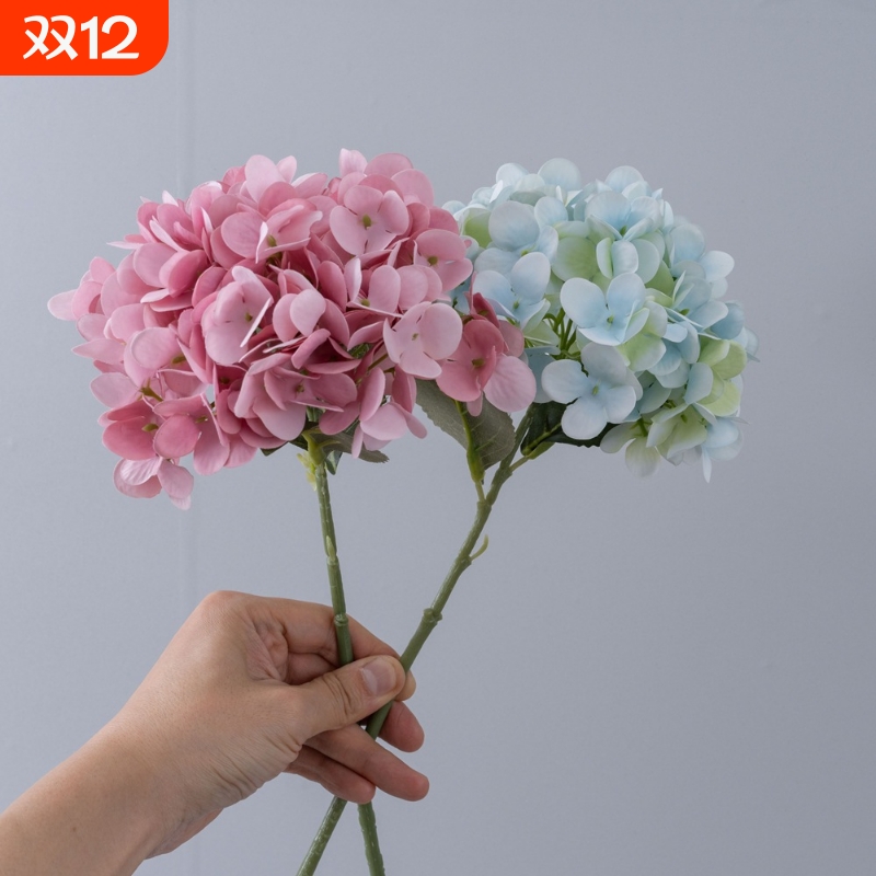 绣球马卡龙仿真花植物盆景婚庆装饰品INS风仿真家居店铺装饰逼真