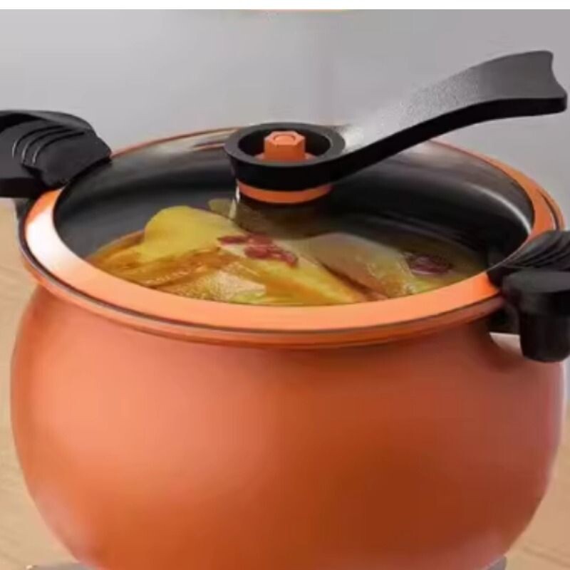 新款麦饭石微压锅家用压力锅大容量多功能不粘锅炖煮煲汤锅料理锅