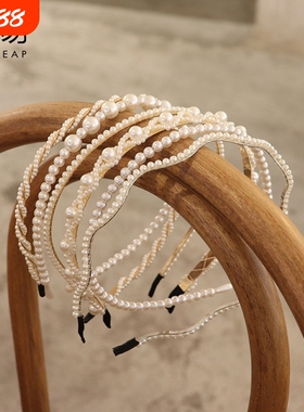 发箍/珍珠A1vo001-仙森系头箍仙气发卡发捆气质仿珍珠夏季外出百