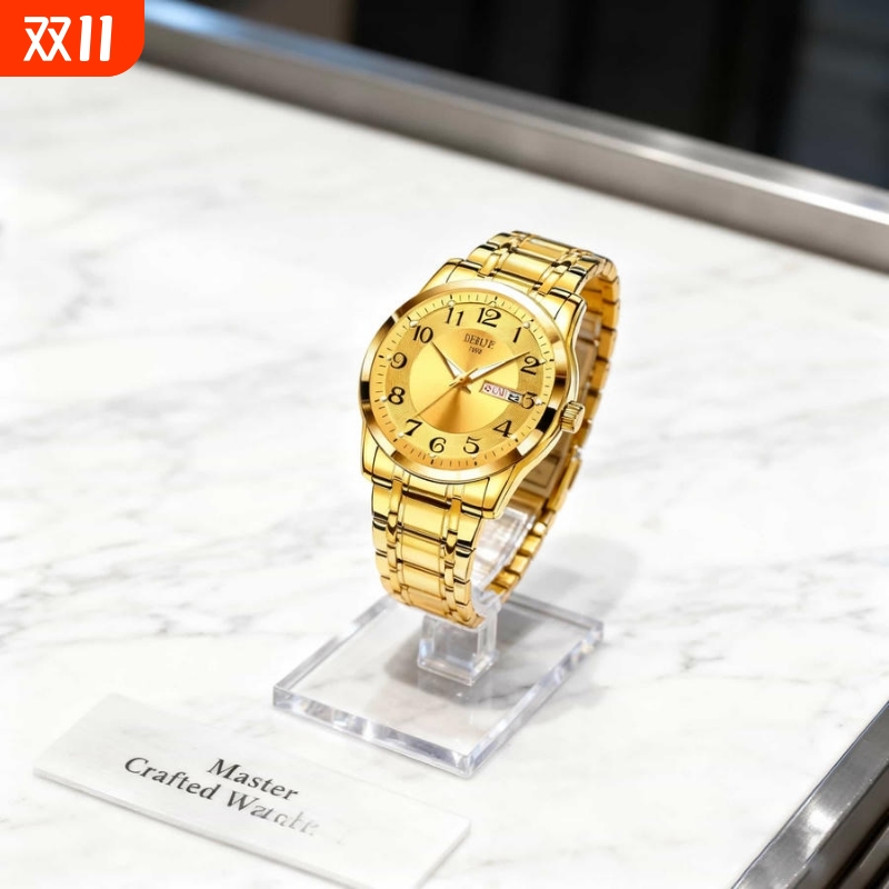 镂空男士手表男正品名牌全自动非机械表钢带男款商务防水石英腕表