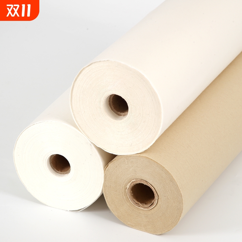 国画宣纸长卷100米书法专用纸加厚生宣纸作品纸半生半熟毛笔书法练字专用熟宣工笔画练习用纸卷轴小楷半生熟