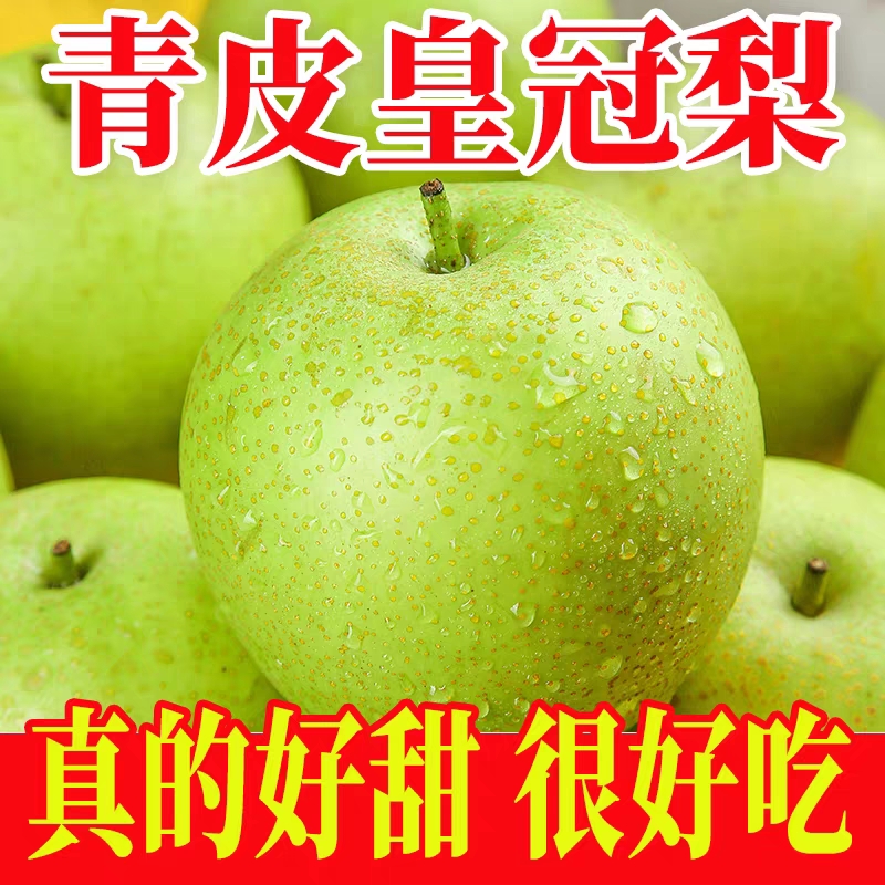 【火爆】正宗青皇冠梨青皮梨子雪梨砀山青梨现摘当季新鲜水果酥梨