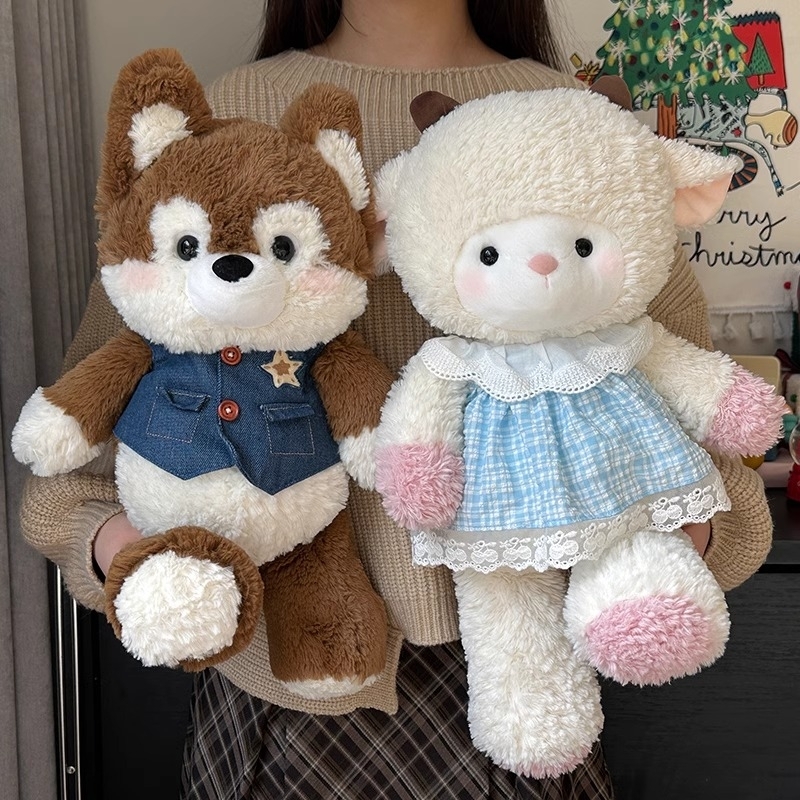 跑跑小羊玩偶狗狗公仔熊毛绒玩具女生睡觉抱枕可爱布娃娃生日礼物