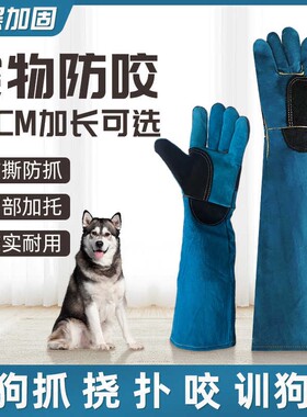 【训宠专用】双层牛皮防咬手套