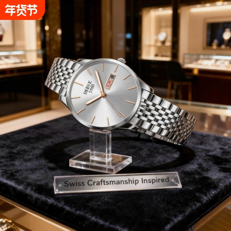 手表男款全自动男表数字双日历防水腕表男机械风全自动防水高级感