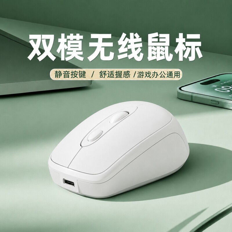 鼠标无线蓝牙双模可充电3档DPI静音办公适用笔记本电脑通用电竞