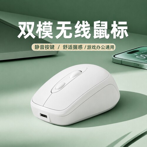 鼠标无线蓝牙双模可充电3档DPI静音办公适用笔记本电脑通用电竞