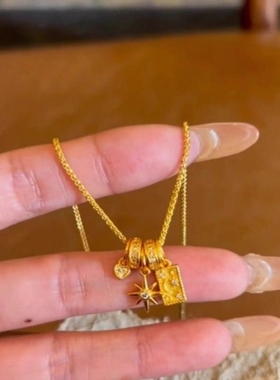 【星月神话】vintager中古太阳花吊坠项链女2025年新锁骨链毛衣链