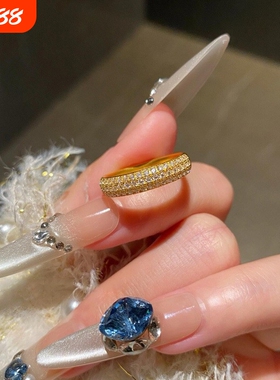 排钻满天星锆石戒指女轻奢高级感个性独特精致时尚潮流指环饰品