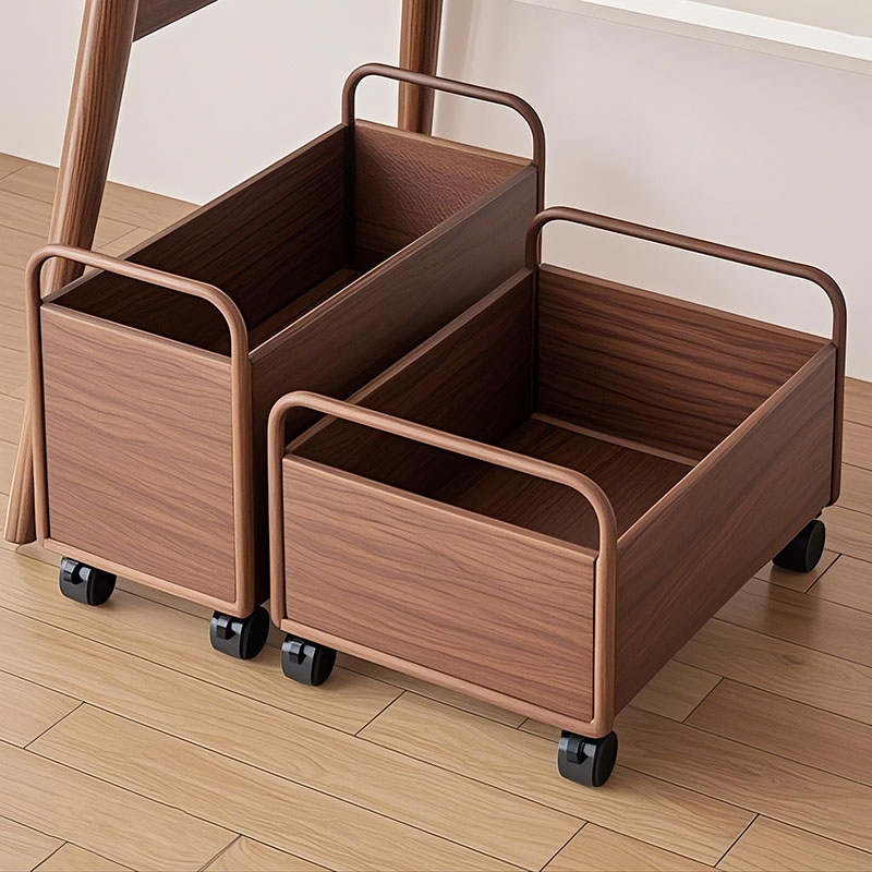 桌下学生放书包收纳盒滑轮带轮