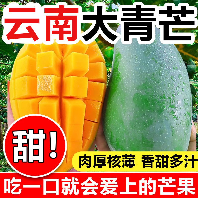 云南青芒大芒果水果金煌当季新鲜香甜芒果整箱包邮