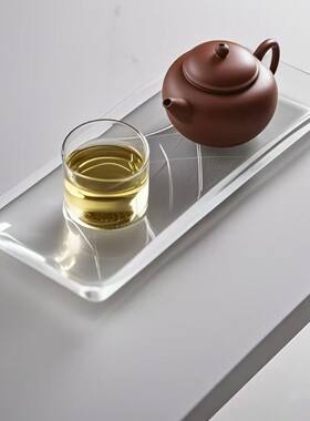 加厚玻璃长条盘家用轻奢水果盘方形轻奢寿司盘网红甜品盘西餐盘