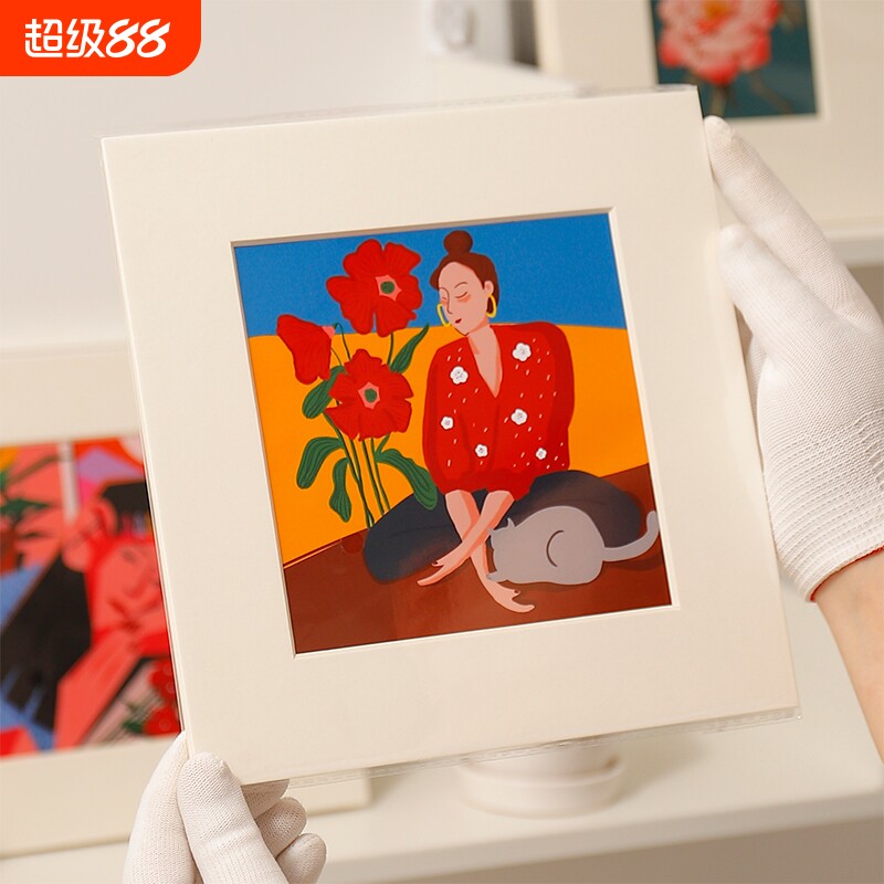 5个装A4A3版画无酸卡纸画艺术微喷装裱现代简约装相框白卡纸打印图片