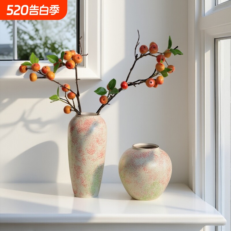 创意陶瓷花瓶简约手工油画水养鲜花干花家居餐桌装饰摆件玄关桌面
