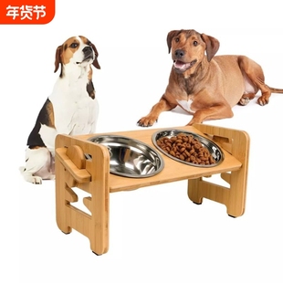 宠物用品碗架猫食盆狗狗饭盆宠物碗不锈钢双碗折叠猫咪碗狗碗架批