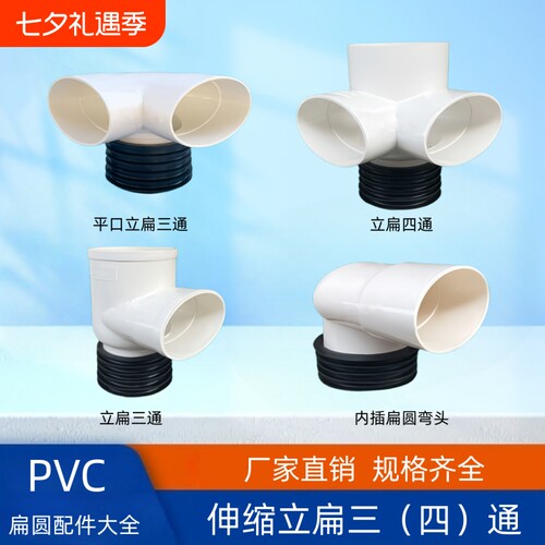 UPVC排水扁管立扁三通四通