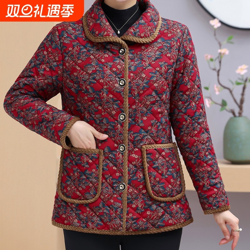 妈妈冬装外套加绒小棉袄中老年人加厚洋气棉服女秋冬新款奶奶棉衣