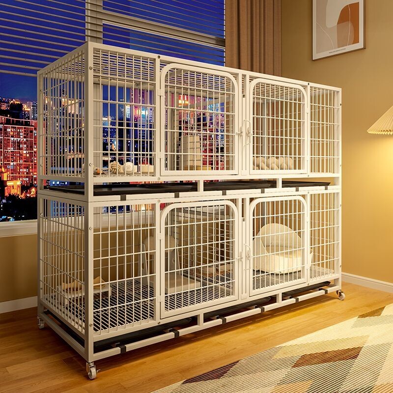 狗笼子繁殖笼大中小型犬寄样繁育带隔断厕所托盘宠物店子母鸽子笼