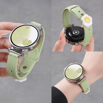 适用华为GT6手表gt4表带gt5pro液态反扣硅胶女士watch5智能腕表watchgt3/2可爱煎蛋款专用41mm42夏天运动腕带