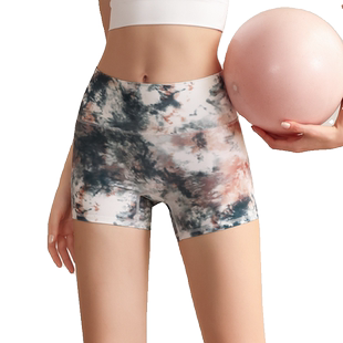 芭比提臀瑜伽三分裤女速干骑行裤健身舞蹈跑步训练防走光运动短裤