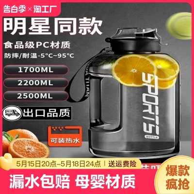 水杯大容量耐高温吨吨桶2024新款男生大肚健身运动水壶顿顿2200ml