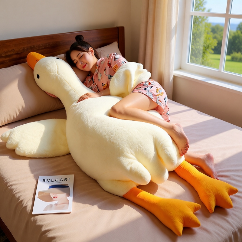 大白鹅抱枕毛绒玩具大鹅公仔布娃娃床上夹腿睡觉玩偶生日礼物女孩