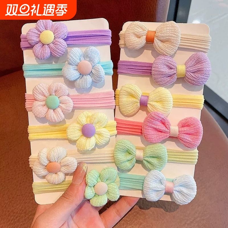 毛巾圈蝴蝶结发绳不伤发扎头绳女童发圈头饰女孩橡皮筋儿童高弹力