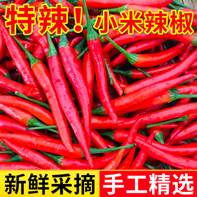 小米辣椒新鲜特辣小米椒朝天椒超辣薄皮土红辣椒指天椒红尖椒