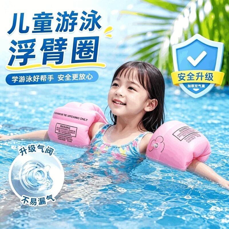 游泳手臂圈水袖浮袖成人儿童游泳装备加厚游泳圈浮圈泳袖神器浮力