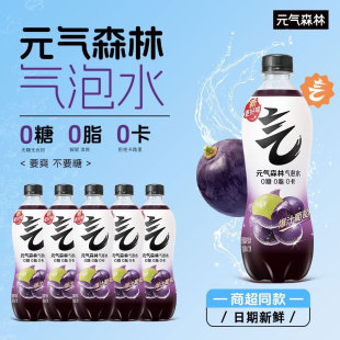 夏黑葡萄白桃橙味口味 9瓶装 元 气森林气泡水0糖0脂0卡汽水480ml