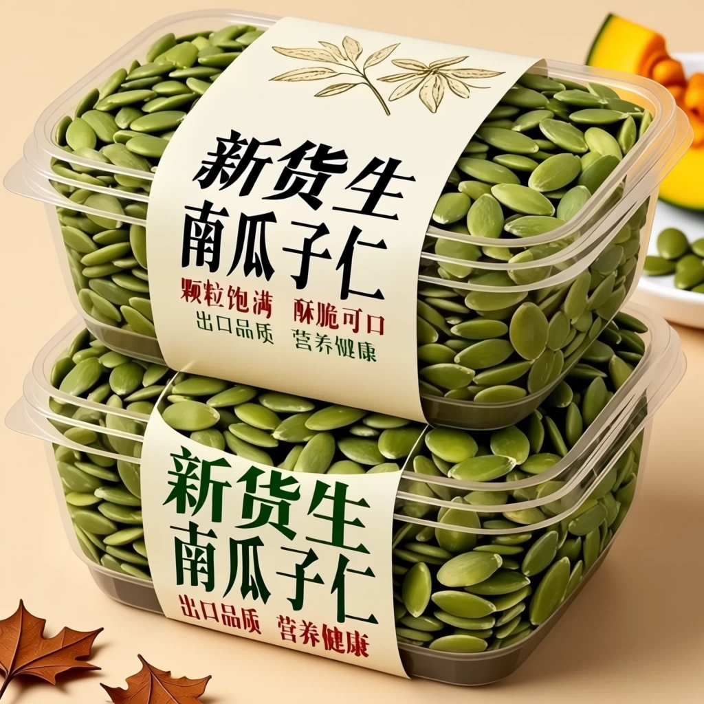 南瓜子仁新货现炒原味熟南瓜子罐装坚果炒货烘焙干果零食新鲜籽仁