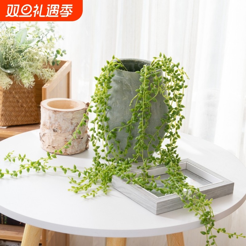 多肉情人泪塑料花仿真花家居装饰婚庆手捧植物墙假花MW53466