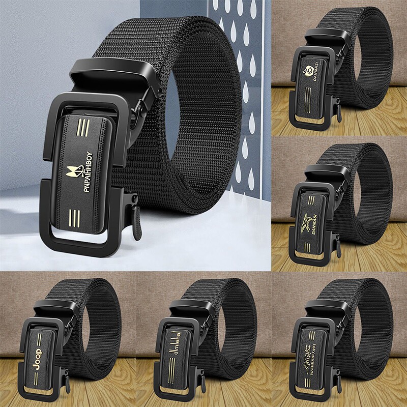 中青年男款帆布腰带经典尼龙自动扣战术皮带时尚百搭款多规格