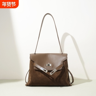 2025新款凯丽包百搭通勤女士真皮包包高级感磨砂皮包精致牛皮斜挎