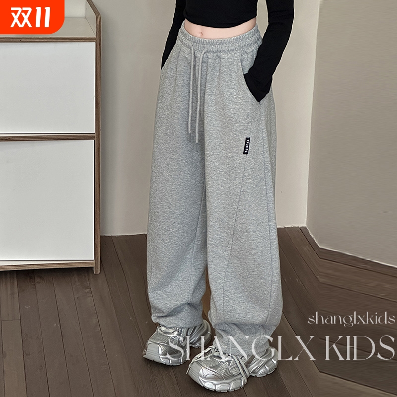 女童裤子春秋款运动裤儿童2025新款香蕉卫裤女孩洋气女大童装春装