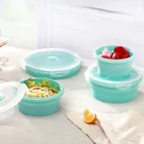 Силиконовый складной портативный ланч-бокс для школьников, банка для хранения, складные палочки для еды