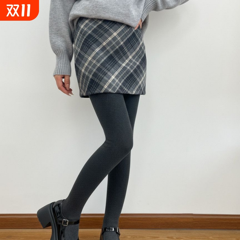 春秋薄款裤袜螺纹棉竖条显瘦黑色打底裤女厚丝袜防勾丝踩脚连裤袜