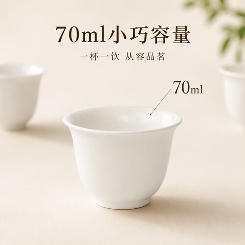 中式客杯茶盏白瓷品茗杯