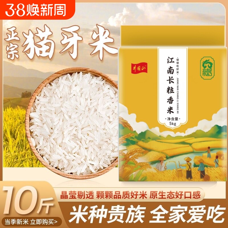 清香新米猫牙米早稻长粒香米油粘米农家米当季软糯原生态大米10斤