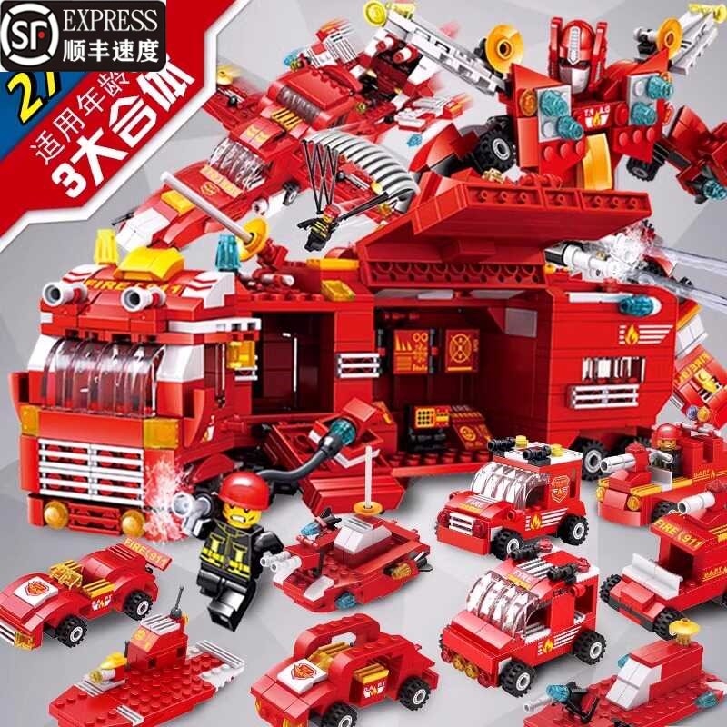 兼容乐高中国积木特警车拼装玩具益智6-12岁军事系列警察汽车模型