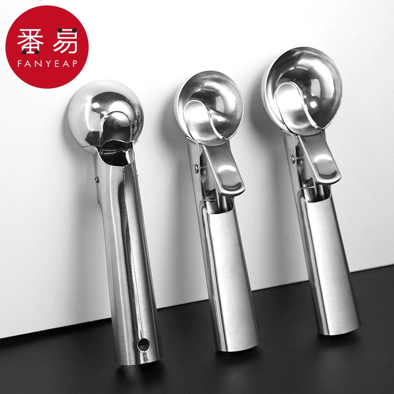 冰淇淋挖球器A1vo0-可弹式冰激凌勺雪糕勺模具西瓜勺水果球勺子