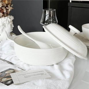 双耳汤碗家用2025新款陶瓷泡面碗带盖高颜值吃面条专用大碗汤盆